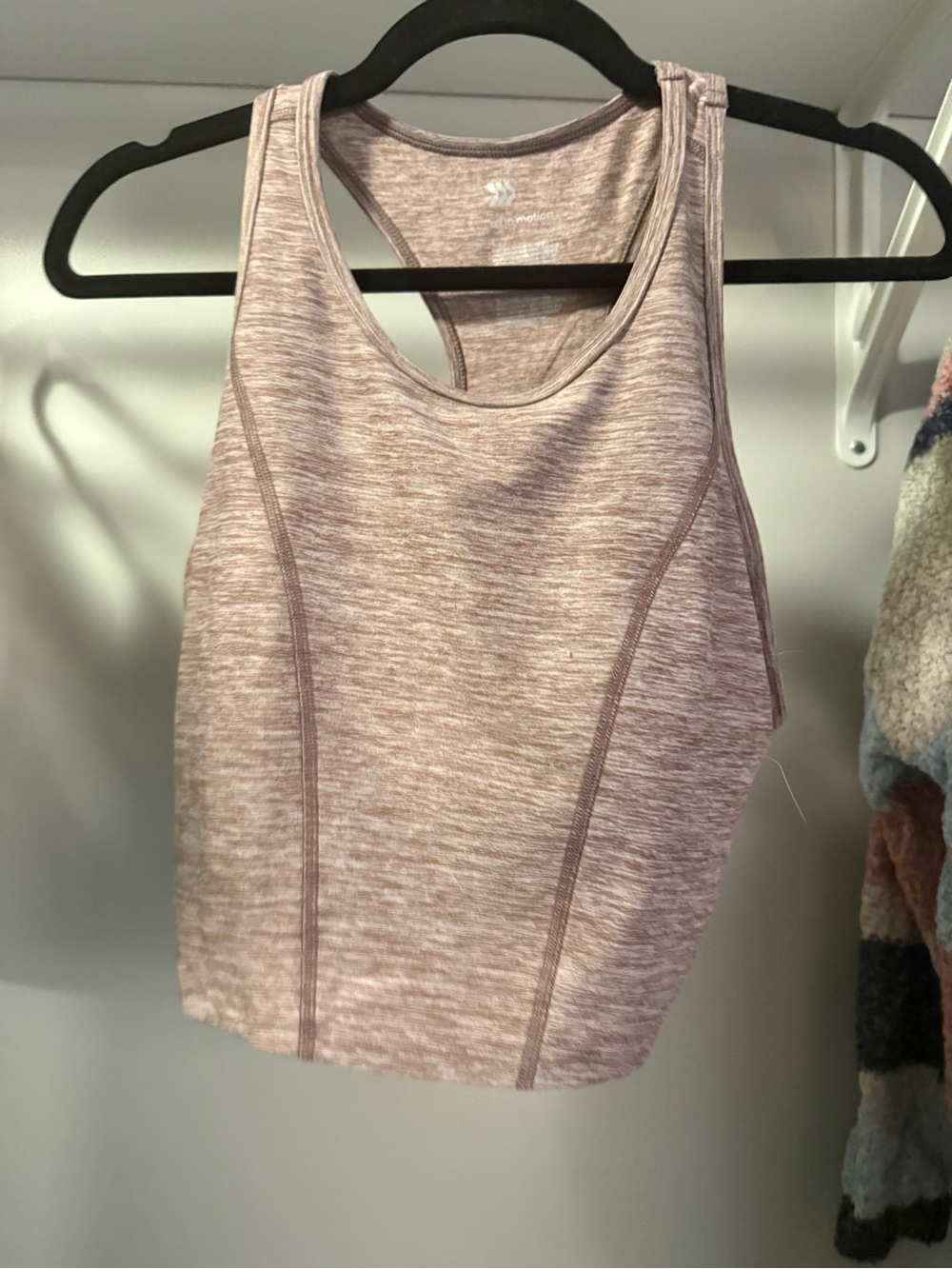 Heathered Mauve Racerback Tank Top with Built in Bra